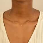 Natural Diamond Spike Station Necklace - Image 4