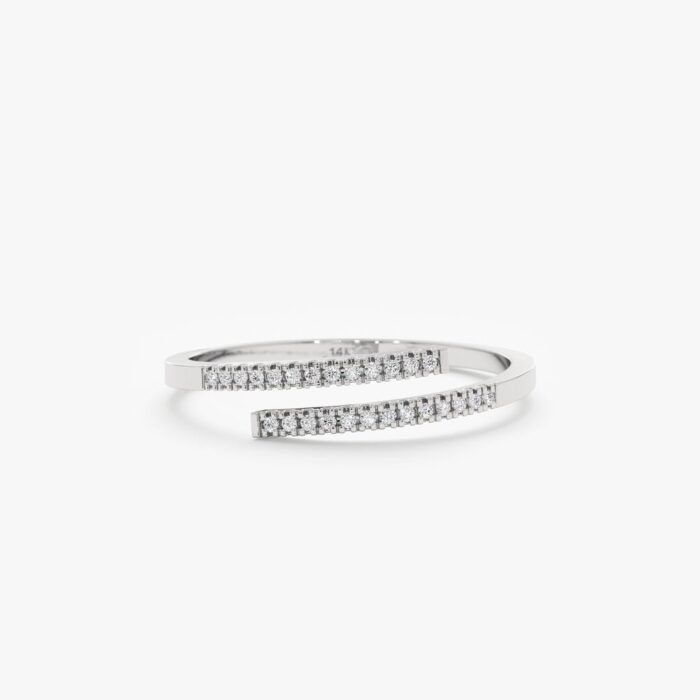Diamond Spiral Open Ring