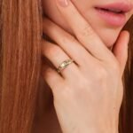 14K Solid Gold Natural Diamond Starburst Dome Ring - Image 4