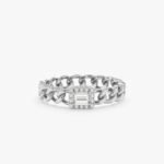 Emerald Cut Natural Diamond Cuban Chain Ring - Image 2
