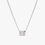 Emerald Cut Rose Quartz Necklace - Image 2