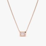 Emerald Cut Rose Quartz Necklace - Image 7