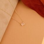 Emerald Cut Rose Quartz Necklace - Image 3