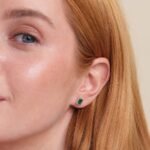 18k Solid Gold Emerald & Natural Diamond Statement Earrings - Image 6