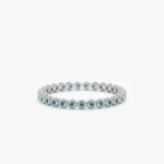 14K Solid Gold Emerald Eternity Band - Image 2