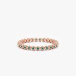 14K Solid Gold Emerald Eternity Band - Image 5