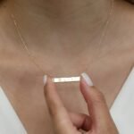 Engravable Gold Plate Natural Diamond Necklace - Image 2