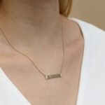 Engravable Gold Plate Natural Diamond Necklace - Image 6