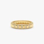 Fluted Design Diamond Wedding Band