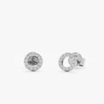 Halo Disc Diamond Stud Earrings - Image 2