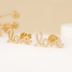 Love Script Natural Diamond Studs - Image 3