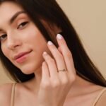 March Birthstone Aquamarine Ring In Solid Gold Beaded Design - Image 5