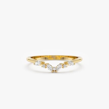 Marquise and Round Diamond Nesting Ring