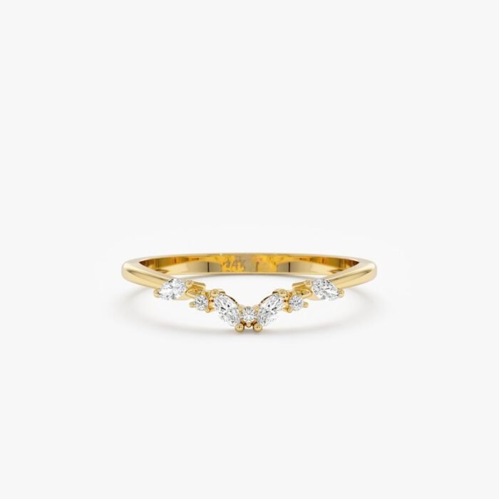 Marquise and Round Diamond Nesting Ring