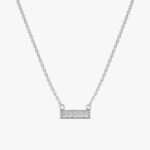 Minimalistic Design Natural Diamond Bar Necklace - Image 3