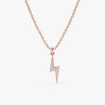 Minimalistic Diamond Lightning Bolt Necklace - Image 4