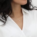 Minimalistic Solid Gold Natural Diamond Hamsa Necklace - Image 4