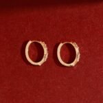 Mixed Natural Diamond Oval Hoop Earrings - Image 3