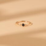 18K Solid Gold Natural Blue Sapphire Ring - Image 4