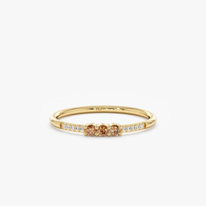 Natural Citrine and Diamond Ring