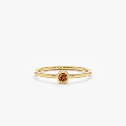 Natural Citrine Bezel Ring