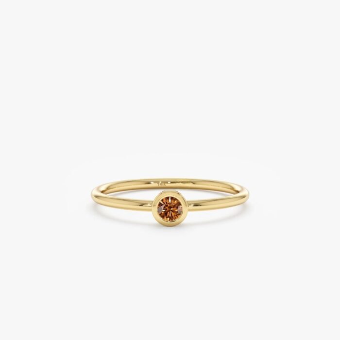Natural Citrine Bezel Ring