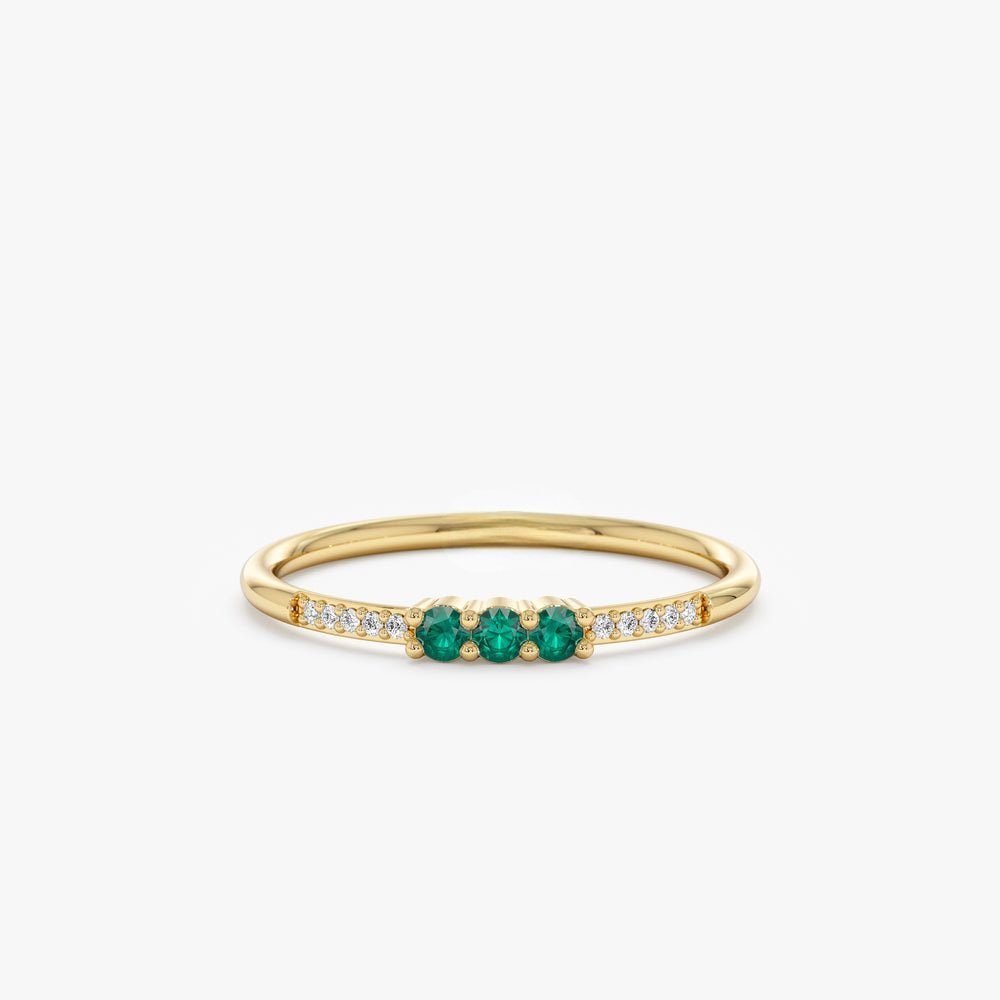Natural Emerald and Diamond Ring