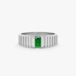 14K Solid Gold Natural Emerald Gatsby Ring - Image 2