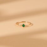 14K Solid Gold Natural Emerald Ring - Image 3
