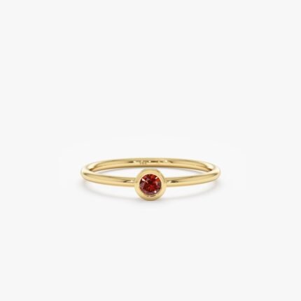 Natural Garnet Bezel Ring