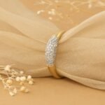 18K Solid Gold Pave Natural Diamond Dome Ring - Image 5