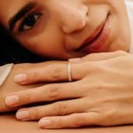 18K Solid Gold Pave Natural Diamond Dome Ring - Image 5