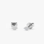 Paved Natural Diamond Rhombus Studs - Image 2