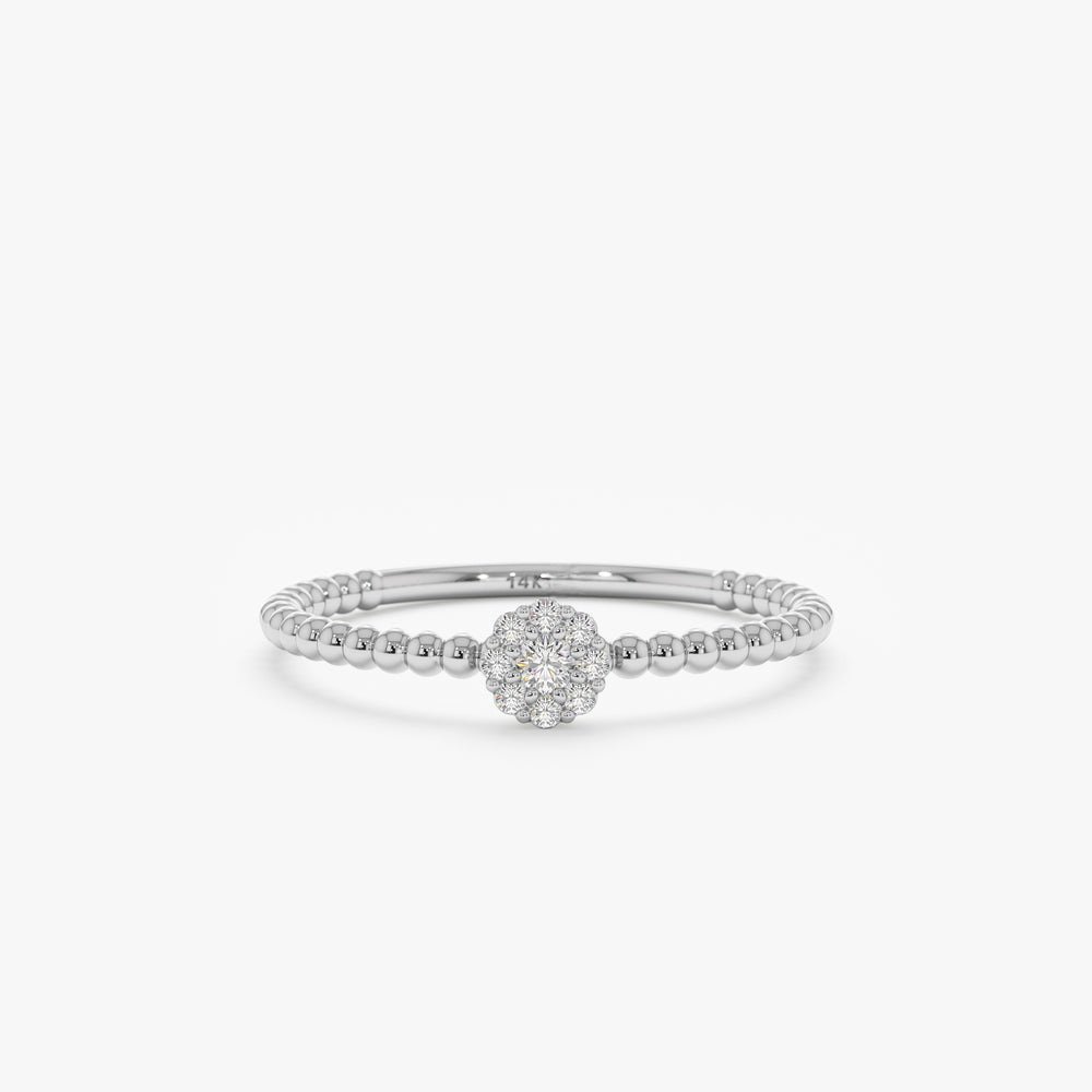 Petite Diamond Flower Beaded Band