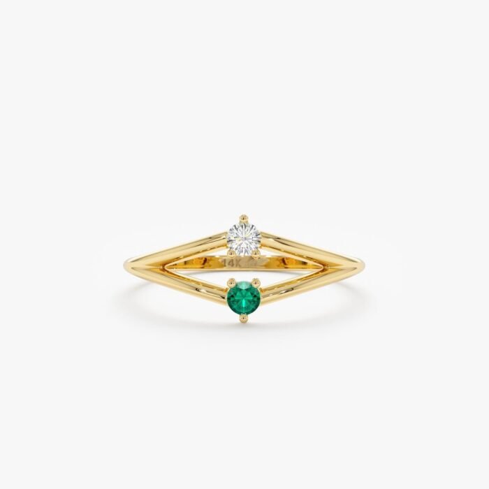 Petite Emerald and Diamond Ring