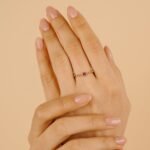 18K Solid Gold Pink Tourmaline Chain Ring - Image 4