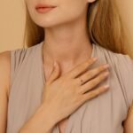 18K Solid Gold Pink Tourmaline Chain Ring - Image 5