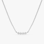 Prong Set Mini Natural Diamond Bar Pendant Necklace - Image 2