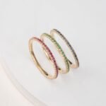 18K Solid Gold Prong Set Ruby Eternity Band - Image 4