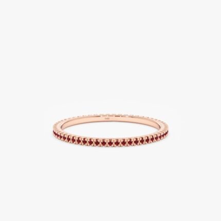 Prong Set Ruby Eternity Band