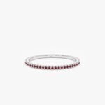 18K Solid Gold Prong Set Ruby Eternity Band - Image 3