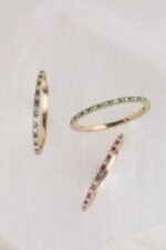 18K Solid Gold Ruby and Diamond Eternity Ring - Image 3