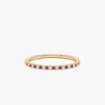 18K Solid Gold Ruby and Diamond Eternity Ring