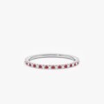 18K Solid Gold Ruby and Diamond Eternity Ring - Image 2