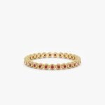 18K Solid Gold Ruby Eternity Band - Image 3