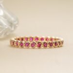 18K Solid Gold Ruby Eternity Band - Image 5