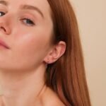 14K Solid Gold Sapphire Drop Huggies - Image 4