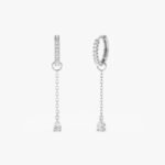 Single Natural Diamond Drop Charm Huggies - Image 5