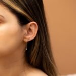 Single Natural Diamond Drop Charm Huggies - Image 3