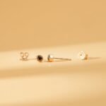 18K Solid Gold Black Natural Diamond Studs - Image 5